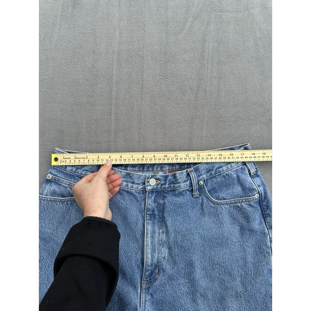 VTG 90s Lands' End Square Rigger Plaid Flannel Lined Jeans Denim Mens 36x31.5